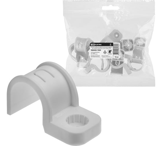 Крепеж-скоба TDM ELECTRIC для трубы 25 мм односторонняя для прямого монтажа серая, упаковка 450 штук SQ0405-7003