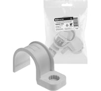 Крепеж-скоба TDM ELECTRIC для трубы 32 мм односторонняя для прямого монтажа серая, упаковка 300 штук SQ0405-7004