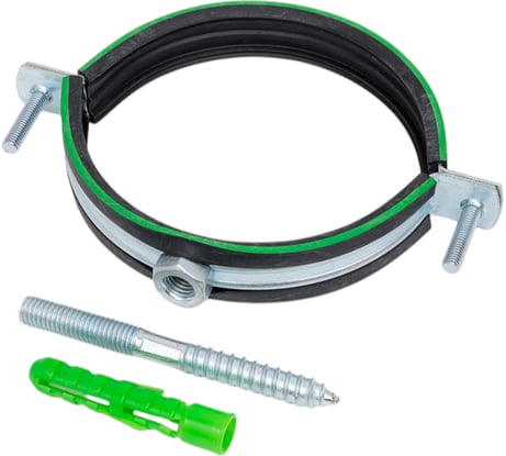Комплект MAYER сантех. хомут со шпилькой 10x100 и дюбелем д/труб 4" (108-116 мм), гайка М10 140400100