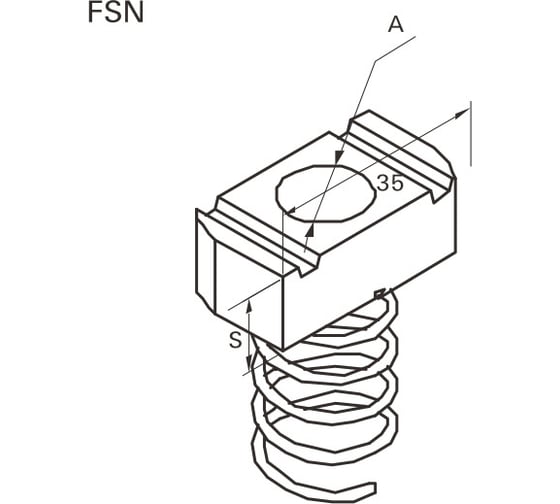 Пружинная гайка Fischer для шины (оцинкованная сталь) FSN 21/M10(50 шт) 558923