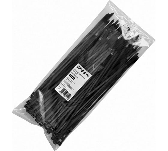 Стяжка Seppra 250 x 4,8 / нейлон / черный (упаковка 100 шт.) 400.1148.250
