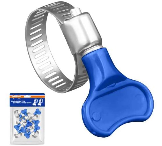 Червячный хомут WADFOW бабочка 16х25 мм 50 шт WHU3904