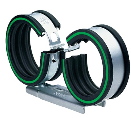 Двойной хомут Mupro VARIO для медных труб, оцинкованный, с изол. DGL, M8, 18 мм 107302.1