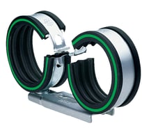 Двойной хомут Mupro VARIO для стальных труб, оцинкованный, с изол. DGL, M8, 21.3 мм 107298.1