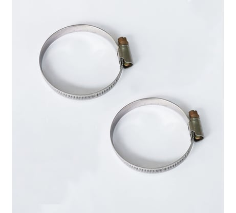 Червячный нержавеющий хомут Профитт 50-70 мм, под отвёртку, 2 шт. 1643968