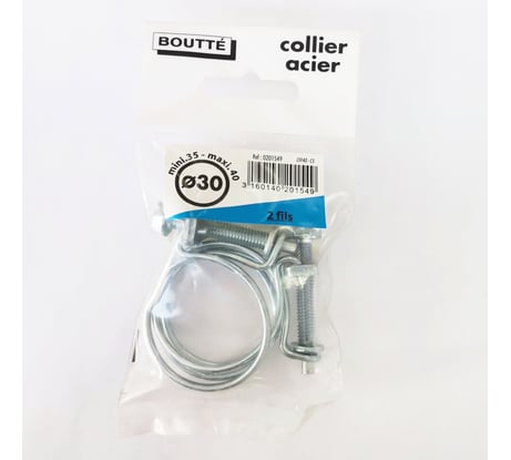 Двойной стальной хомут Boutte 30 мм, 2 шт. 0201549