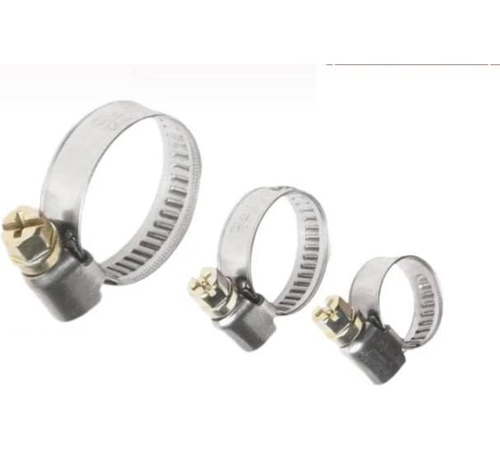 Хомут стяжка червячный 23 Болта нержавейка W4 НАБОР 5 (16 шт) 50085