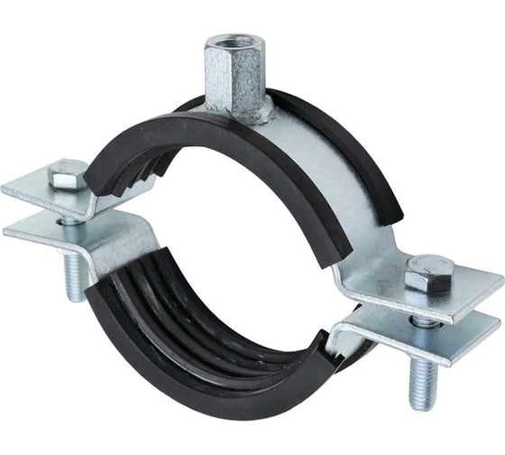 Хомут трубный Stalmax LCP-H 86-92 (3) для тяжелых нагрузок с виброгасителем и комбинированной гайкой М10/M12 (арт. 12183) оцинкованная сталь (уп. 30 шт) 12183-023