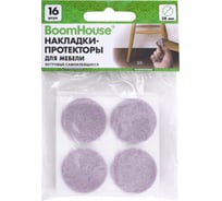 Фетровые самоклеящиеся накладки-протекторы для мебели d=28 мм бежевые комплект 16 шт BOOMHOUSE 701824