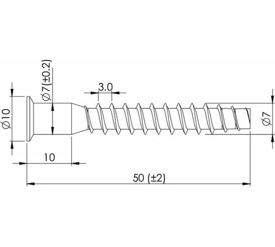 Винт-конфирмат Laurus 7x50 шестигранник комплект 25 шт 21520