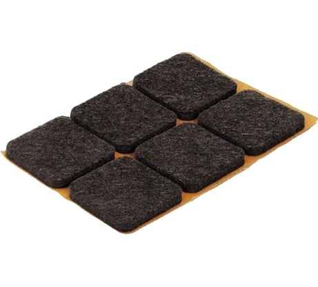 Фетровый самоклеящийся пункт Локри 25x25 мм, коричневый, 9 шт. 4416