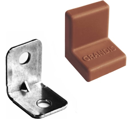 Крепежный стальной уголок Локри 20x20 мм, орех, 4 шт. 7/100