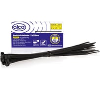 Пластиковая кабельная стяжка хомут Alca W-7.2, L-350, черная, 50 шт. 618360