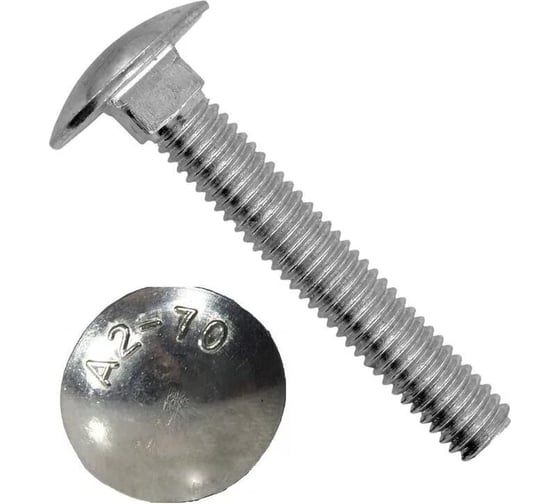 Болт мебельный TOOLAS DIN 603 М 6 х 30 (нерж. сталь, А2), 30 шт. 13759