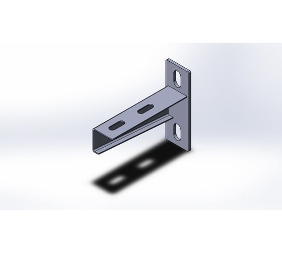 Настенный кронштейн усиленный CABLIDERTRAYS малой нагрузки 130мм S=1,5мм основание (120х40х4,0) электрохимическое цинкование НКУэц(мн)-100