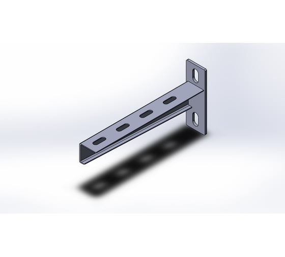 Настенный кронштейн усиленный CABLIDERTRAYS малой нагрузки 230мм S=1,5мм основание (120х40х4,0) электрохимическое цинкование НКУэц(мн)-200
