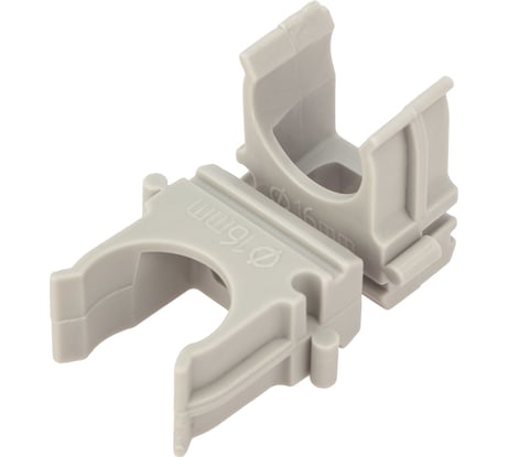 Серая крепеж-клипса для труб REXANT d 16 мм, 100 шт. 28-0116-2