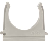 Серая крепеж-клипса для труб REXANT d 32 мм, 100 шт. 28-0132-2