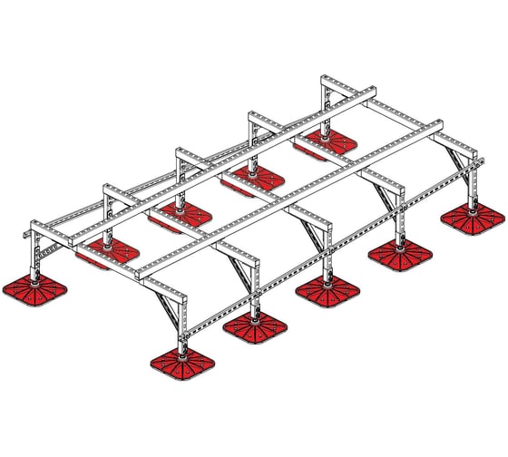 Опорная конструкция для установки оборудования Система КМ TECHNORAPTOR FOOT 1500x3000 тип 3 TR0033 KM-TR-F-SSEI-1500-3000-3 1