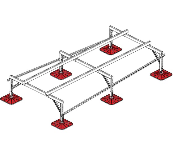 Опорная конструкция для установки оборудования Система КМ TECHNORAPTOR FOOT 1500x3000 тип 1 TR0031 KM-TR-F-SSEI-1500-3000-1 1