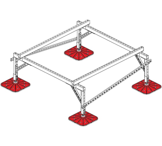 Опорная конструкция для установки оборудования Система КМ TECHNORAPTOR FOOT 1500x1500 тип 2 TR0026 KM-TR-F-SSEI-1500-1500-2 1