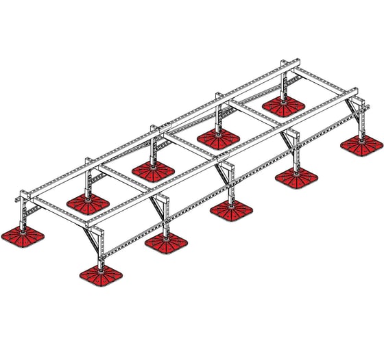 Опорная конструкция для установки оборудования Система КМ TECHNORAPTOR FOOT 1200x4000 тип 2 TR0020 KM-TR-F-SSEI-1200-4000-2 1
