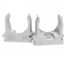 Крепеж-клипса для труб Промрукав атмосферостойкая, для прямого монтажа, серая, в п/э, d25 мм, 100 шт. PR13.0403