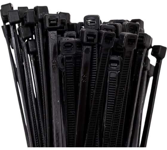 Кабельные стяжки FORTISFLEX КСС NORD 4х370, черные, 100 шт. 82889