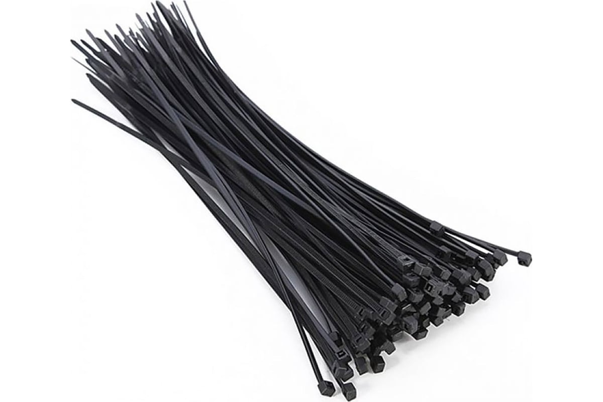 Стяжки Strong нейлоновые, черные, 4.8x200 мм, 100 шт. СTУ-24148200 ...