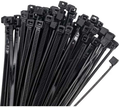Стяжки Strong нейлоновые, черные, 2.5x100 мм, 100 шт. СTУ-24125100