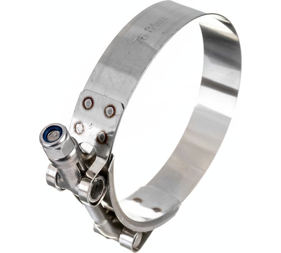 Усиленный хомут TITAN LOCK 76-84 мм, нержав. сталь AISI 304, лента+болт AISI 304 TL76-84RCSS