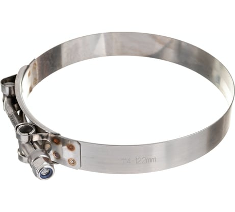 Усиленный хомут TITAN LOCK 114-122 мм, нержав. сталь AISI 304, лента+болт TL114-122RCSS