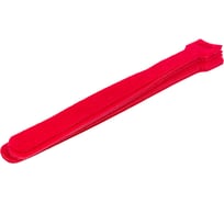 Стяжка-липучка NIKOMAX с мягкой пряжкой, 210x16 мм, красная, 10 шт. NMC-CTV210-16-SB-RD-10