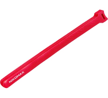 Стяжка-липучка NIKOMAX с мягкой пряжкой, 310x16 мм, красная, 10 шт. NMC-CTV310-16-SB-RD-10