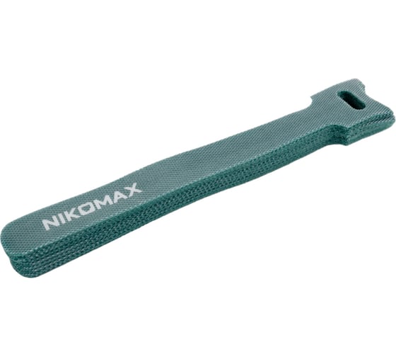 Стяжка-липучка NIKOMAX с мягкой пряжкой, 150x12 мм, зеленая, 10 шт. NMC-CTV150-12-SB-GN-10 1