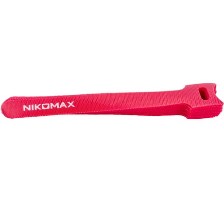 Стяжка-липучка NIKOMAX с мягкой пряжкой, 150x12 мм, красная, 10 шт. NMC-CTV150-12-SB-RD-10
