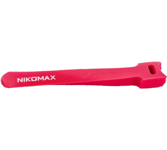 Стяжка-липучка NIKOMAX с мягкой пряжкой, 150x12 мм, красная, 10 шт. NMC-CTV150-12-SB-RD-10 1