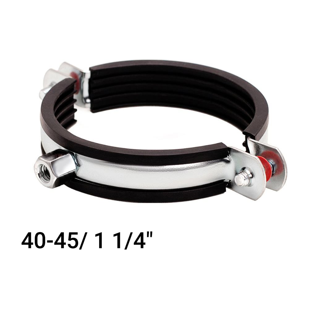 Хомут с EPDM уплотнителем UWS 40-45 мм, 1 1/4\", с гайкой М8 020.114.S ...