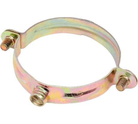 Оцинкованный хомут Terma 50 мм, без резинового уплотнителя, шуруп, дюбель, декоративная чашка, 10 шт. 28742