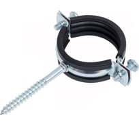 Оцинкованный хомут с резиновым уплотнителем Terma 1.1/2" 48-53 мм, с шурупом 24006 28706