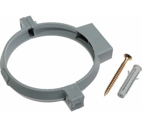 Пластмассовый хомут с дюбелем Terma для трубы 110-115 мм, с саморезом 60958