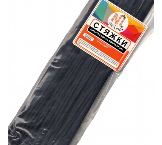 Хомут Netlink nylon 7.6x400 мм 100 шт черный УТ000000492