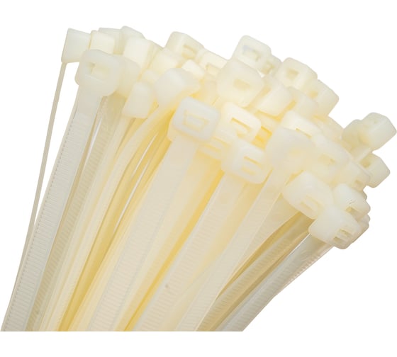 Хомут-стяжка SKYBEAR нейлон-66, белый, 7,2x250 мм, 100 шт. 921725 1