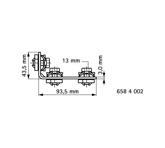 Уголок Walraven 90 град., BIS RapidRail, 3 отверстия 6584002
