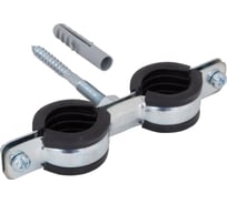 Двойной хомут Walraven BIS Cobra, M8, 15-18 мм, с epdm, винт-шуруп М8x80 мм, дюбель 0802118