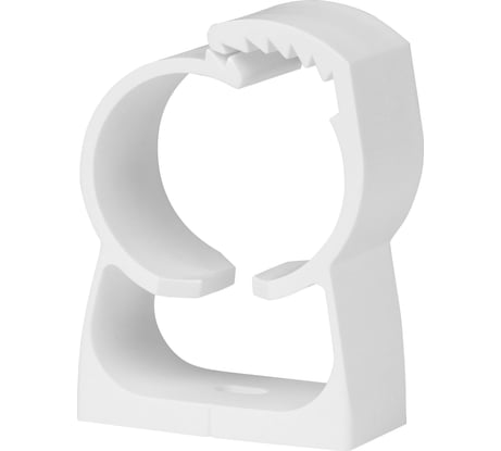 Крепеж-клипса для трубы с фиксатором ЕВРОПАРТНЕР PDF 26-32 мм, белая, 10 шт. 50003 D