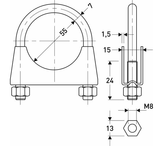 Хомут стремянка MasterProf M8, D55 ИС.140840