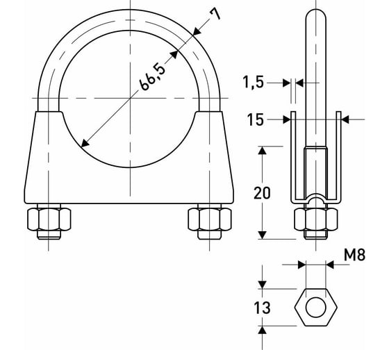 Хомут стремянка MasterProf M8, D66,5 ИС.140841