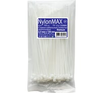 Кабельная стяжка (хомут) Nylon Max нейлоновая, 2.5x150, белый, 100 шт. TY-3X150Wh