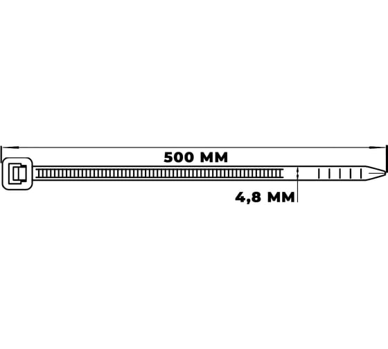 Кабельная стяжка (хомут) Nylon Max нейлоновая, 4.8x500, черный, 100 шт. 4603777989309 TY-5X500Bk
